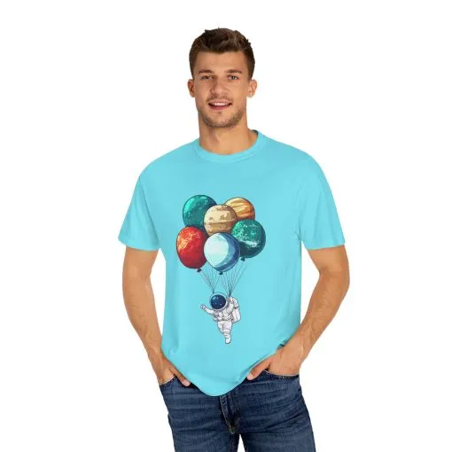 Astronauts and Planets Graphic T-Shirt - Unisex Garment-Dyed Tee - Image 11
