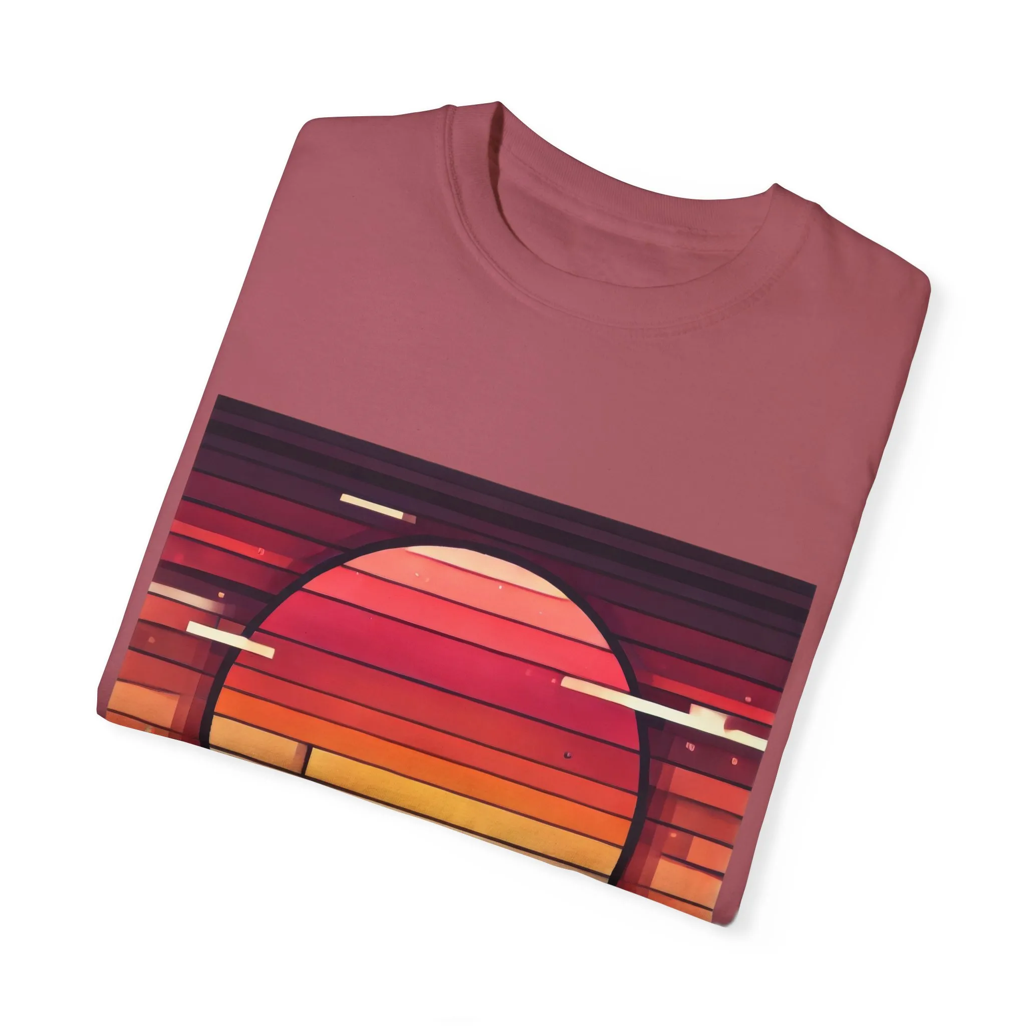 Retro Sunset Piano Unisex Garment-Dyed T-Shirt - Image 30