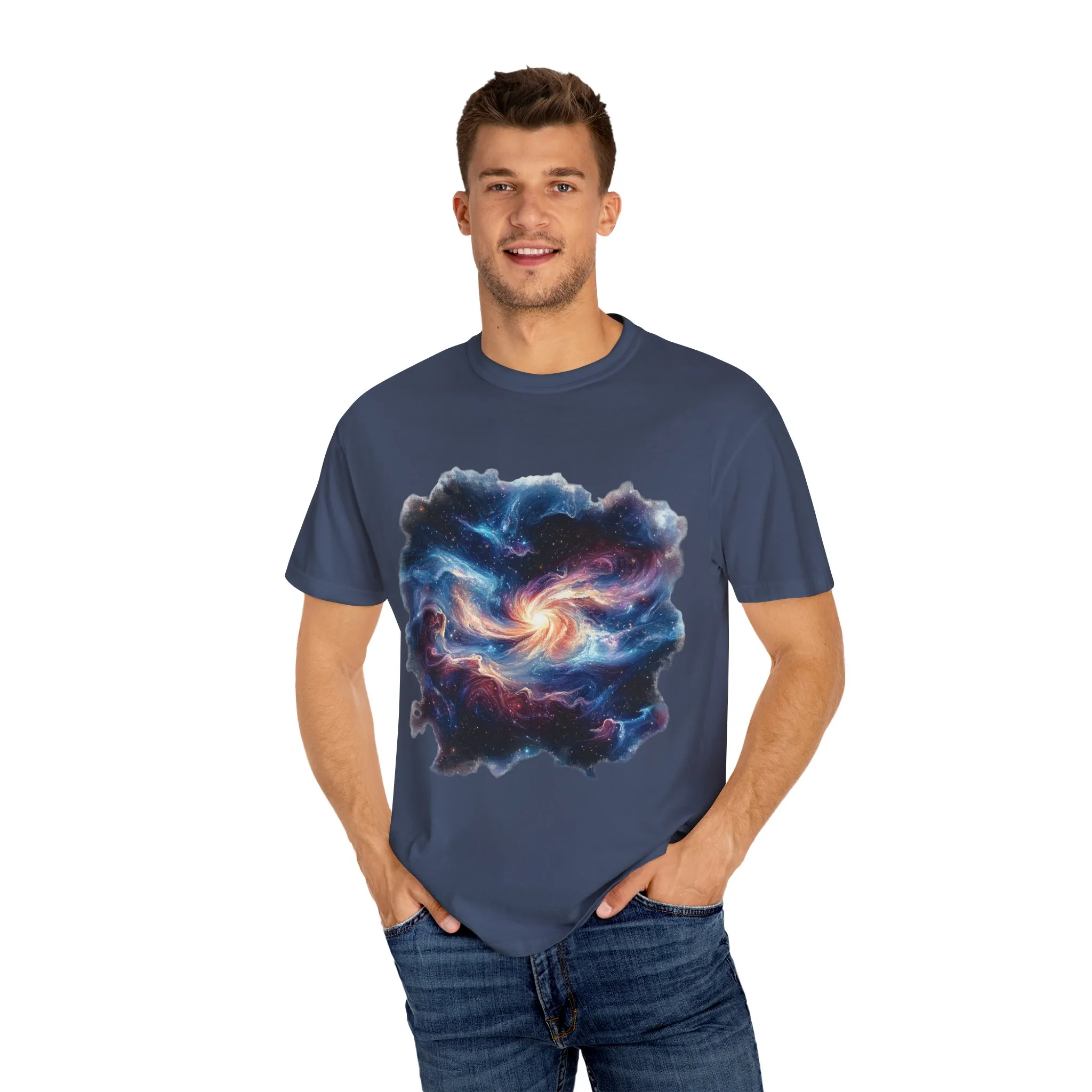 Cosmic Swirl Unisex Garment-Dyed T-Shirt - Perfect for Dreamers and Star Gazers - Image 15