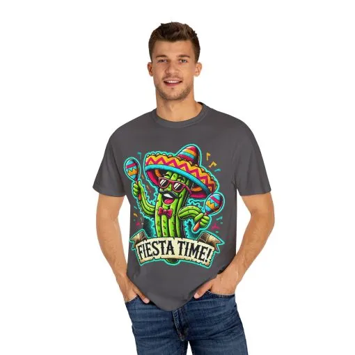 Fiesta Time Cactus T-Shirt - Unisex Garment-Dyed Tee for Celebration Lovers - Image 31