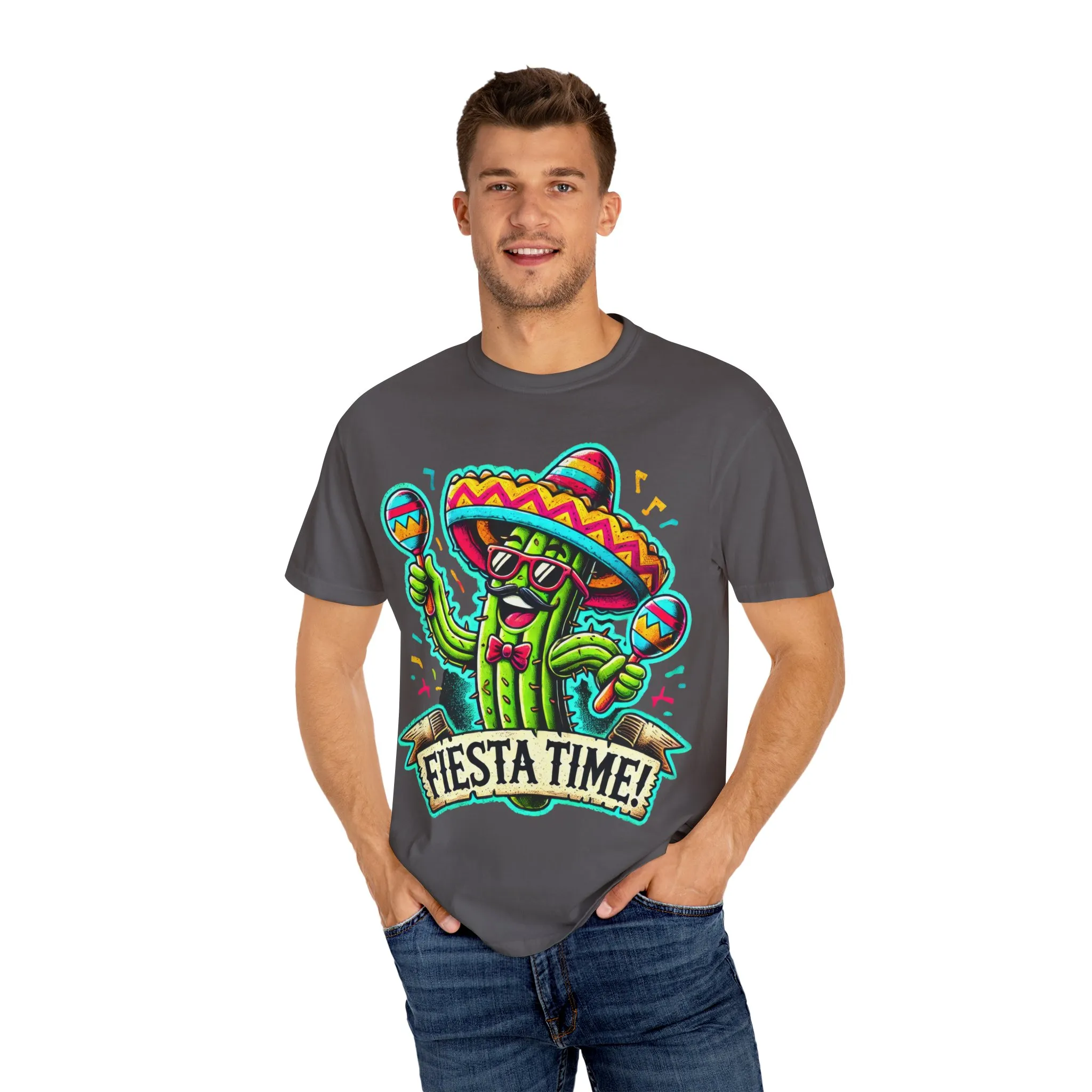 Fiesta Time Cactus T-Shirt - Unisex Garment-Dyed Tee for Celebration Lovers - Image 31