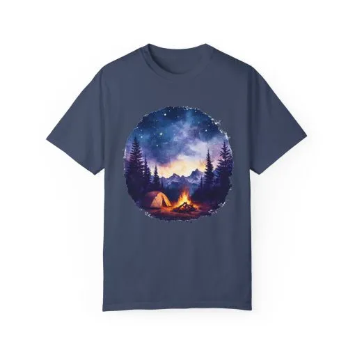 Campfire Night Sky Unisex Garment-Dyed T-Shirt