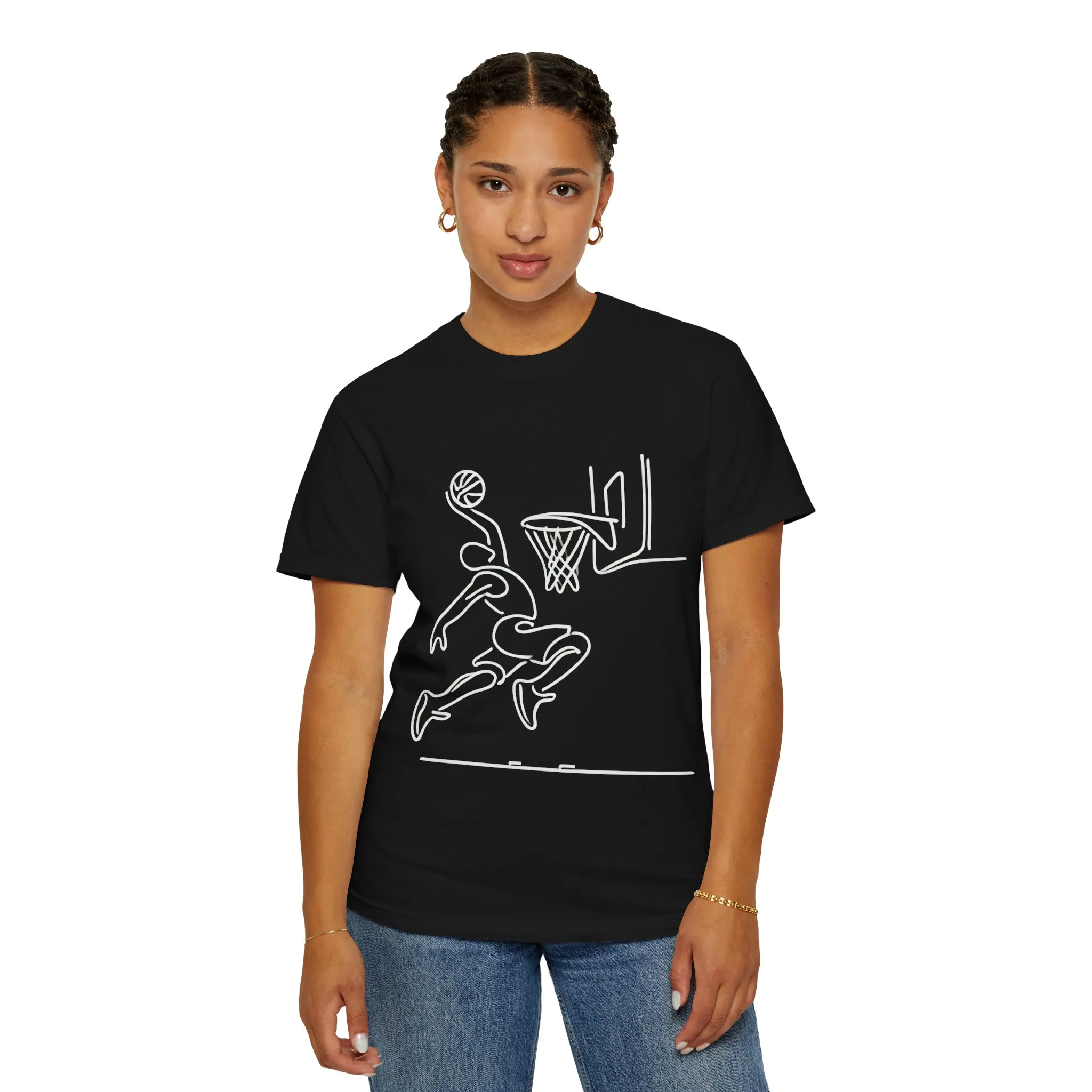 Unisex Basketball Outline T-shirt - Sporty Graphic Tee for Athletes - Image 28