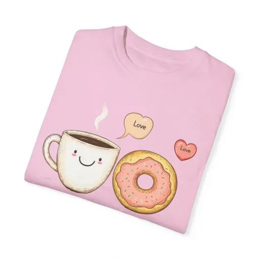 Coffee and Donuts Love Unisex T-Shirt | Cute Foodie Gift | Perfect for Valentine's Day & Everyday Wear - Image 30
