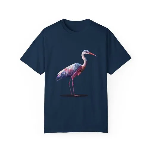 Geo Crane Unisex Garment-Dyed T-Shirt – Stylish Bird Graphic Tee for Nature Lovers - Image 41