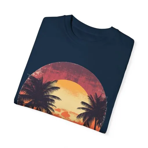 Unisex Garment-Dyed T-shirt | Sunset Beach Vibes Tee - Image 22