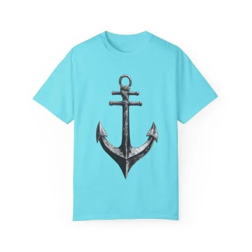 Nautical Anchor Unisex Garment-Dyed T-shirt | Casual Marine Style Wear - Image 17