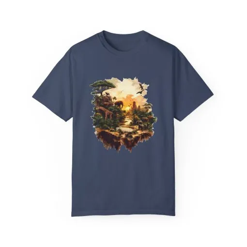 Adventure-Inspired Unisex Garment-Dyed T-Shirt with Nature Scene - Image 21