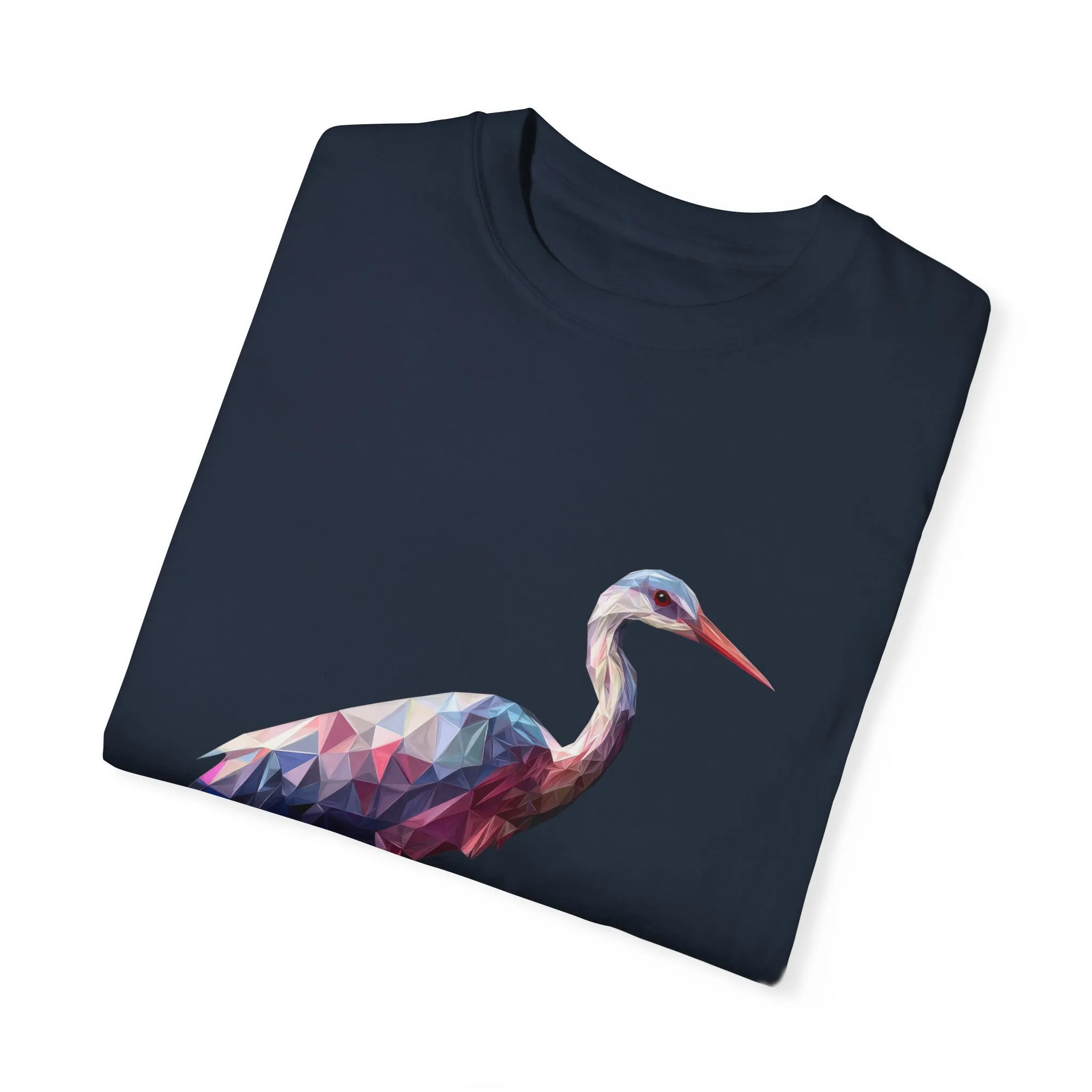 Geo Crane Unisex Garment-Dyed T-Shirt – Stylish Bird Graphic Tee for Nature Lovers - Image 47