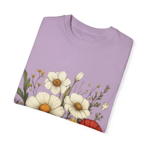 Floral Garden Unisex T-Shirt - Vintage Style Flower Design - Image 38