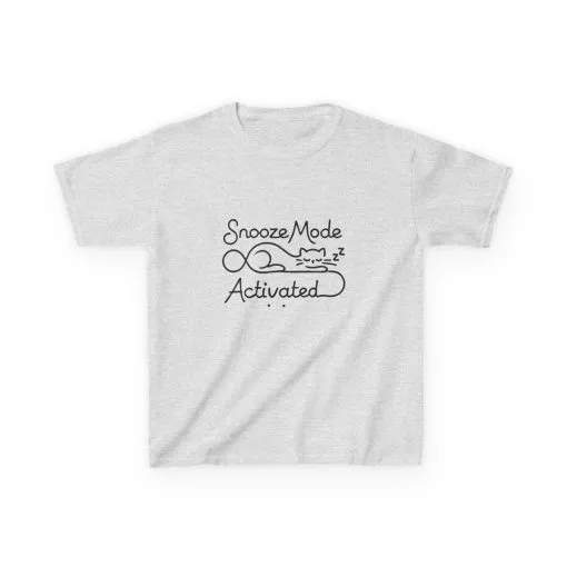 Kids 'Snooze Mode Activated' Heavy Cotton Tee - Fun Sleepy T-Shirt for Boys and Girls