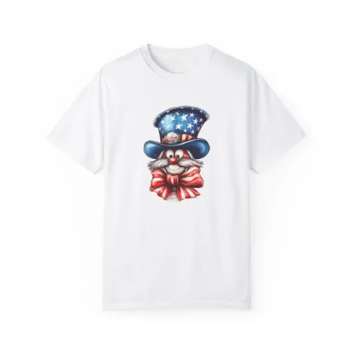 Patriotic Cat Unisex Garment-Dyed T-Shirt – Festive 4th of July Vibe - Image 2