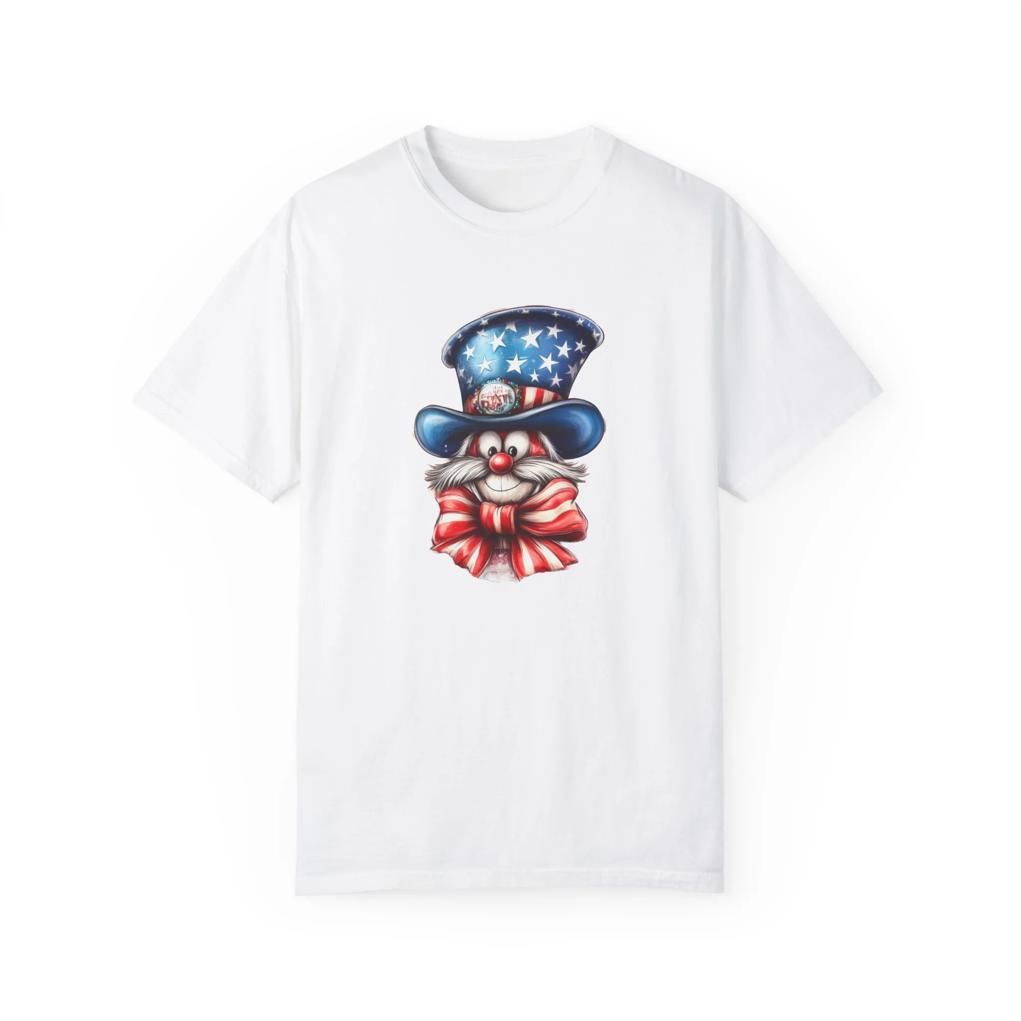 Patriotic Cat Unisex Garment-Dyed T-Shirt – Festive 4th of July Vibe - Image 2