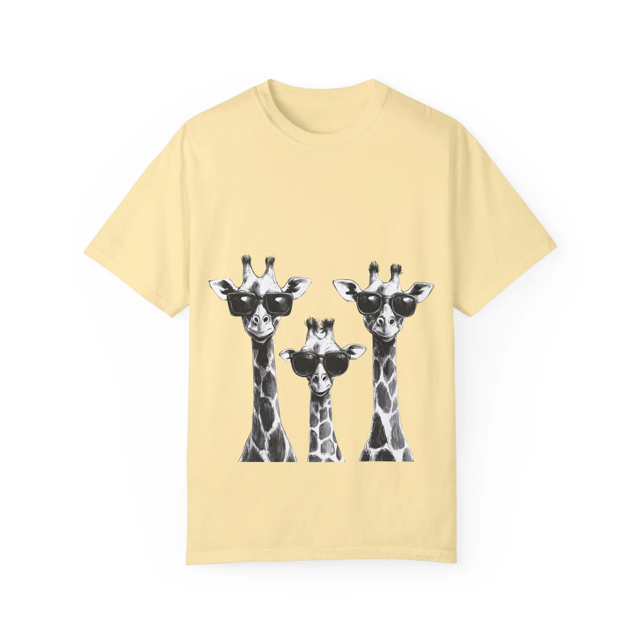 Cool Giraffe Sunglasses Unisex Garment-Dyed T-shirt - Image 9