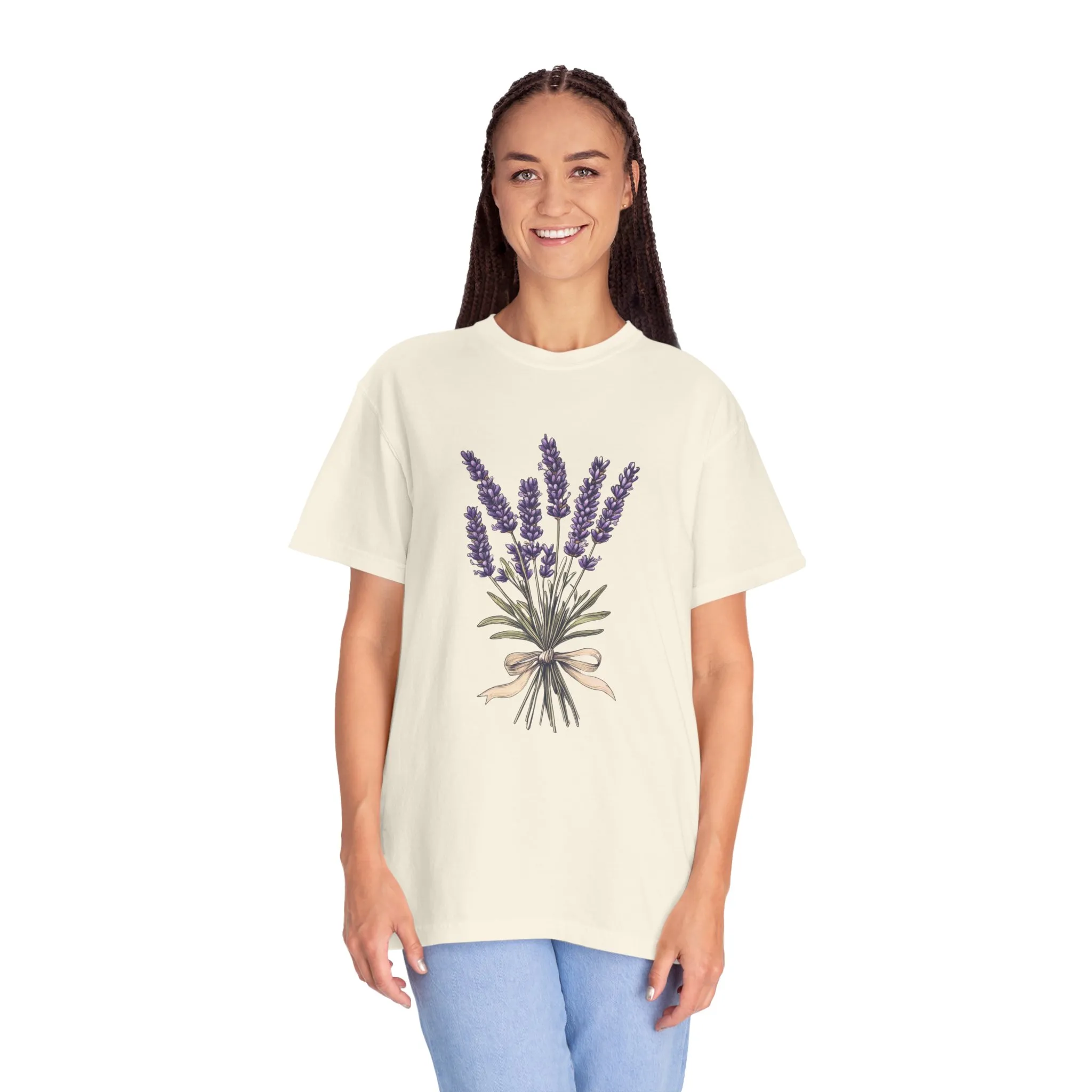Lavender Bouquet Unisex Garment-Dyed T-Shirt - Nature-Inspired Tee for Relaxation and Everyday Comfort - Image 7