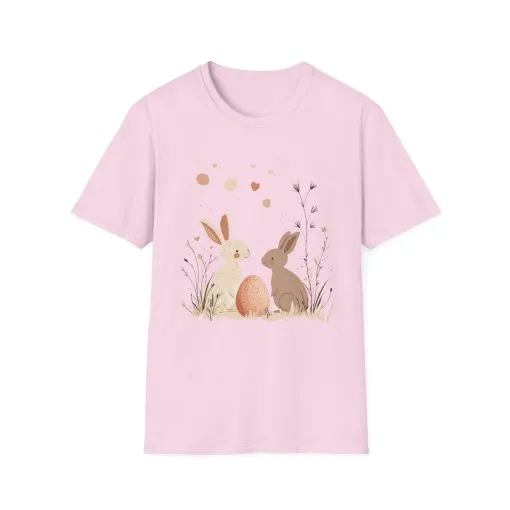 Spring Bunny Love Unisex Softstyle T-Shirt - Cute Floral Design for Easter Celebrations - Image 25