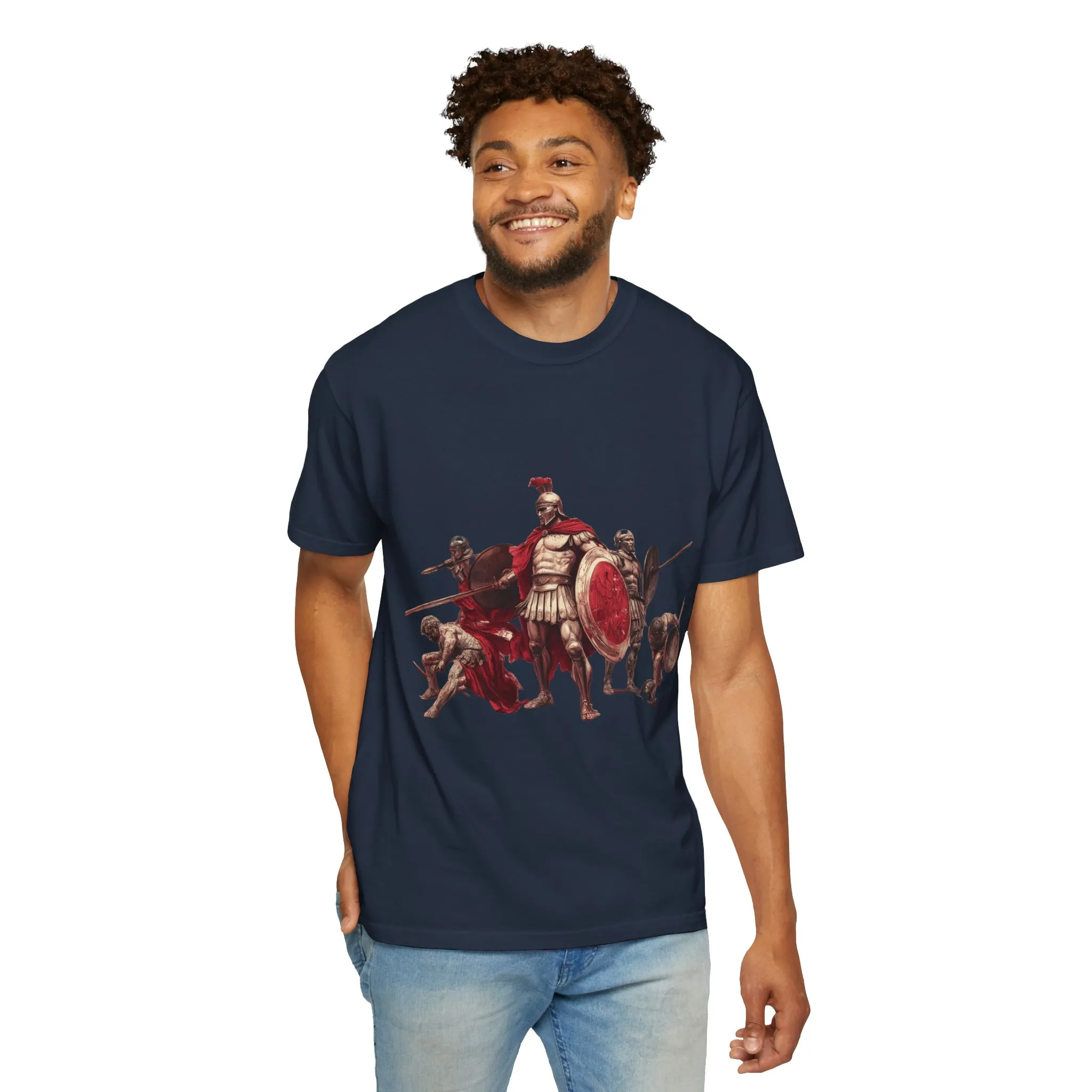 Warrior Spirit Unisex Garment-Dyed T-Shirt - Bold Roman Gladiator Design - Image 35