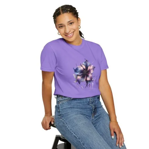 Floral Unisex Garment-Dyed T-Shirt - Vibrant Flower Design for Nature Lovers - Image 12