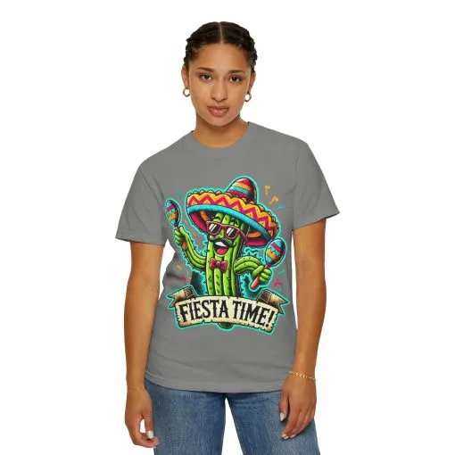 Fiesta Time Cactus T-Shirt - Unisex Garment-Dyed Tee for Celebration Lovers - Image 24