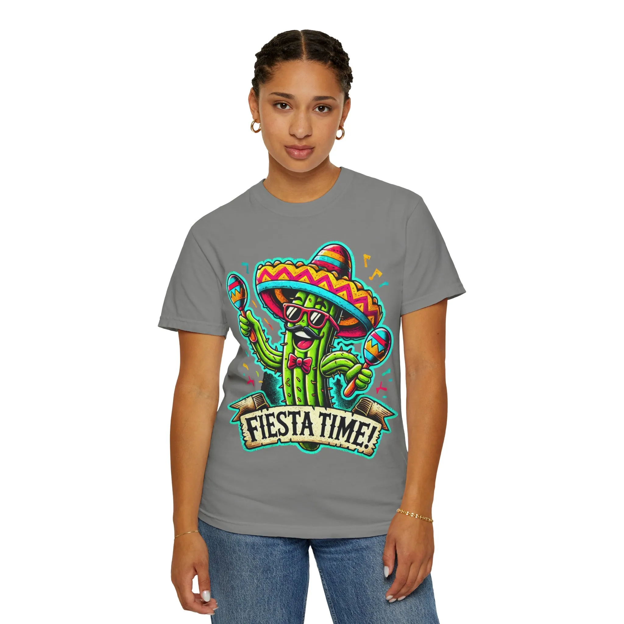 Fiesta Time Cactus T-Shirt - Unisex Garment-Dyed Tee for Celebration Lovers - Image 24