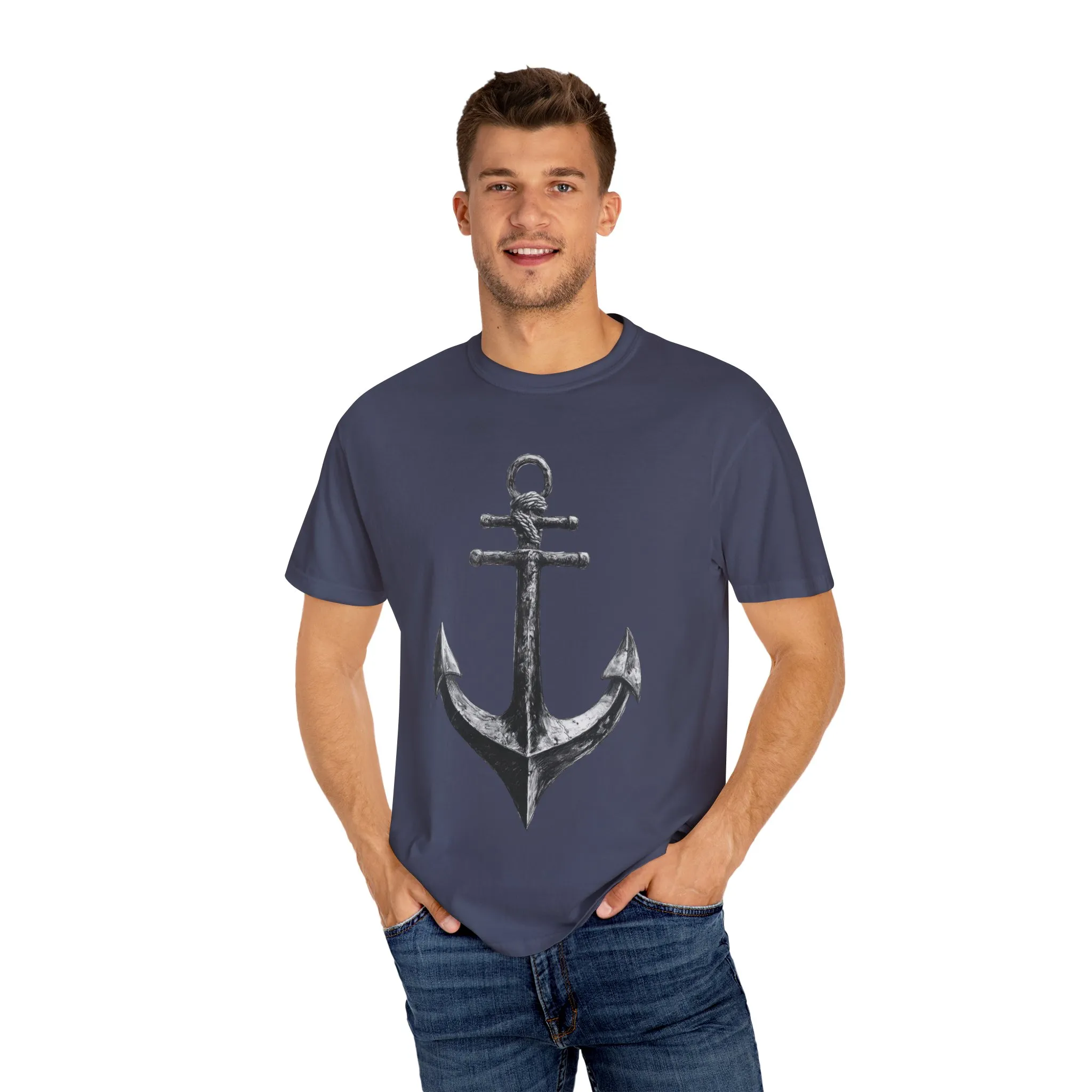 Nautical Anchor Unisex Garment-Dyed T-shirt | Casual Marine Style Wear - Image 43