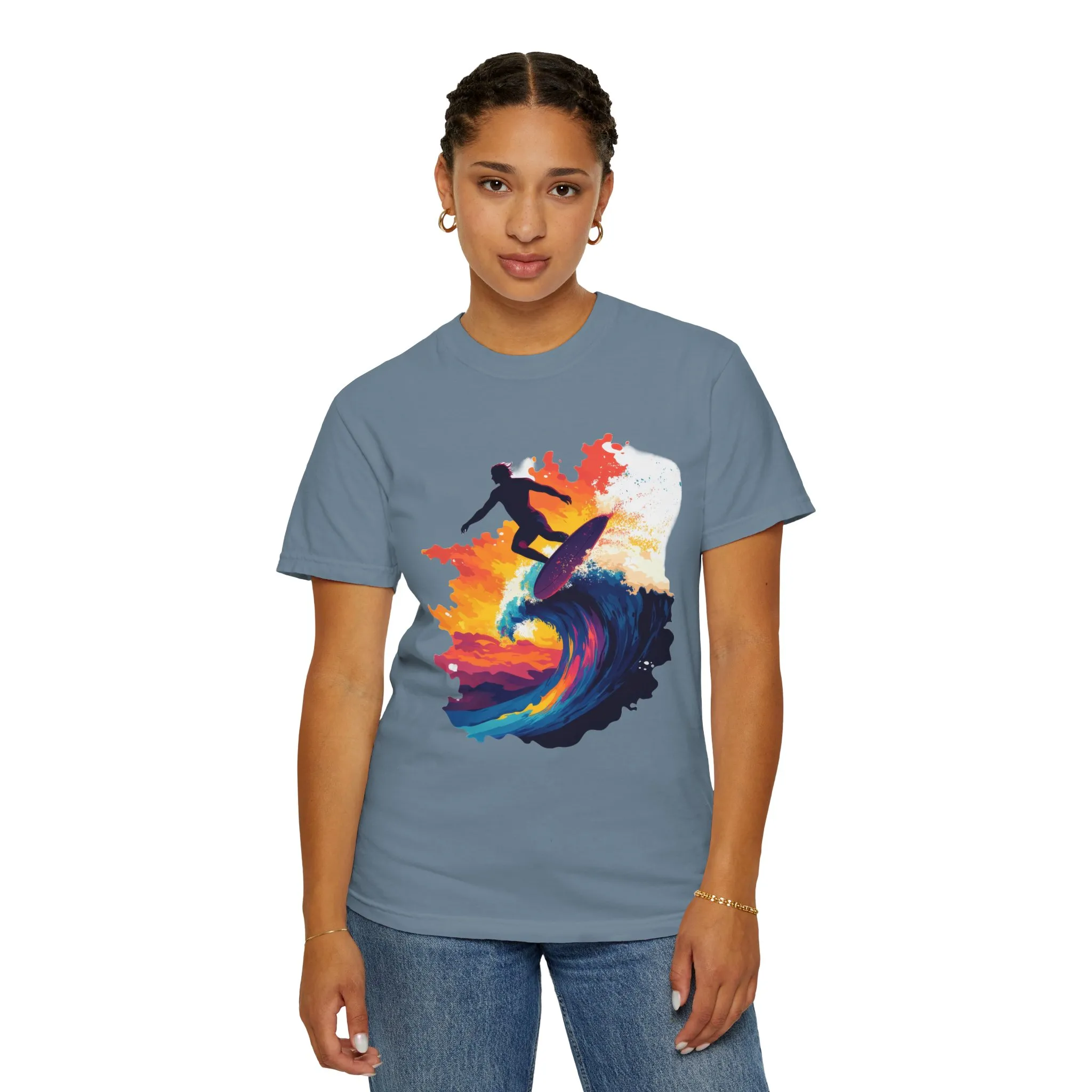 Surfing Sunset Unisex Garment-Dyed T-Shirt - Image 32