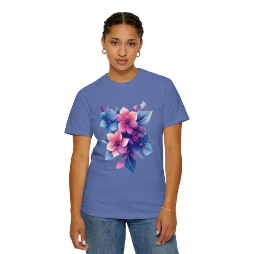 Floral Vibe Unisex Garment-Dyed T-Shirt | Comfortable, Stylish Tee for Nature Lovers - Image 15