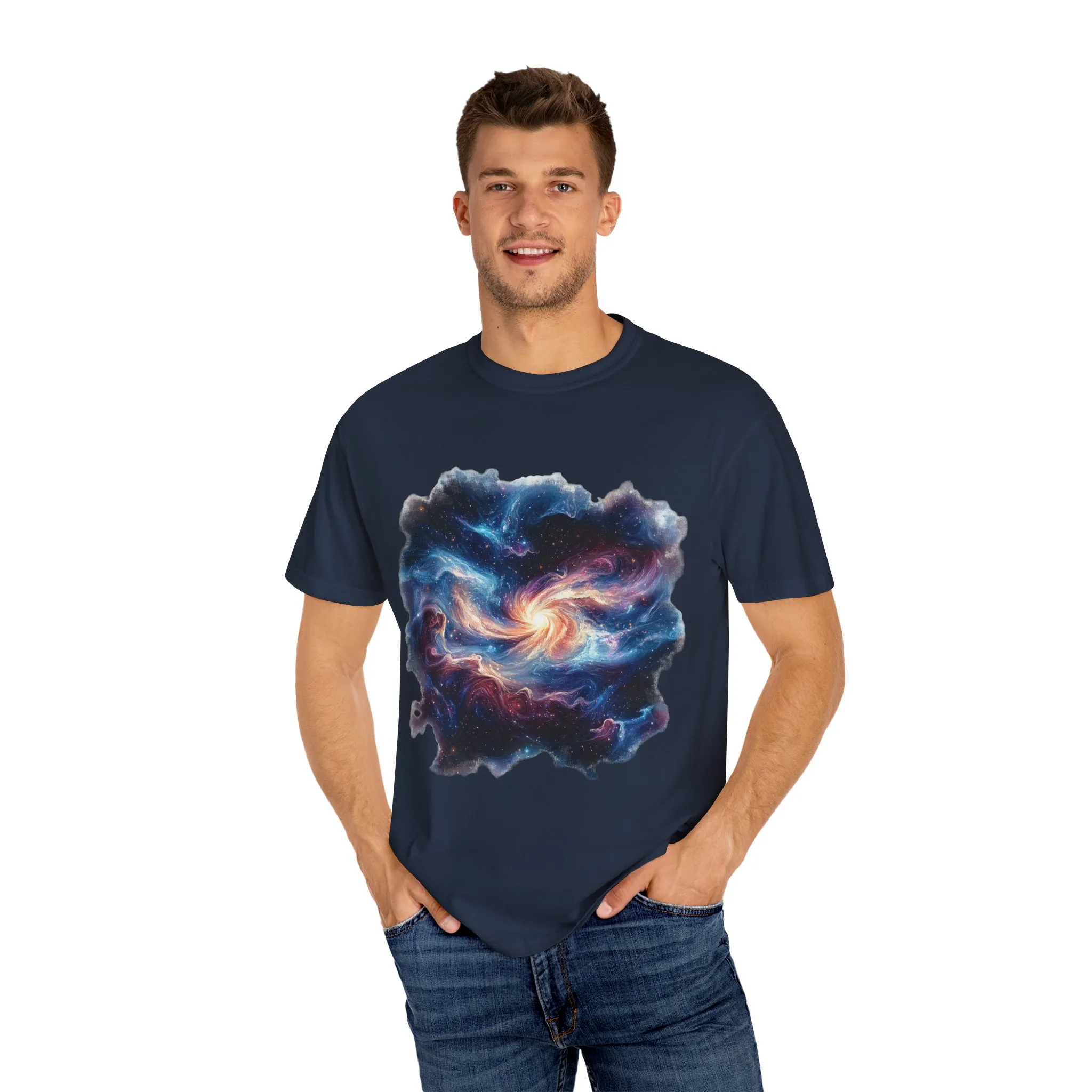 Cosmic Swirl Unisex Garment-Dyed T-Shirt - Perfect for Dreamers and Star Gazers - Image 27