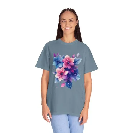 Floral Vibe Unisex Garment-Dyed T-Shirt | Comfortable, Stylish Tee for Nature Lovers - Image 20