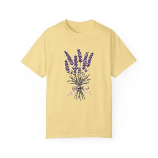 Lavender Bouquet Unisex Garment-Dyed T-Shirt - Nature-Inspired Tee for Relaxation and Everyday Comfort - Image 13