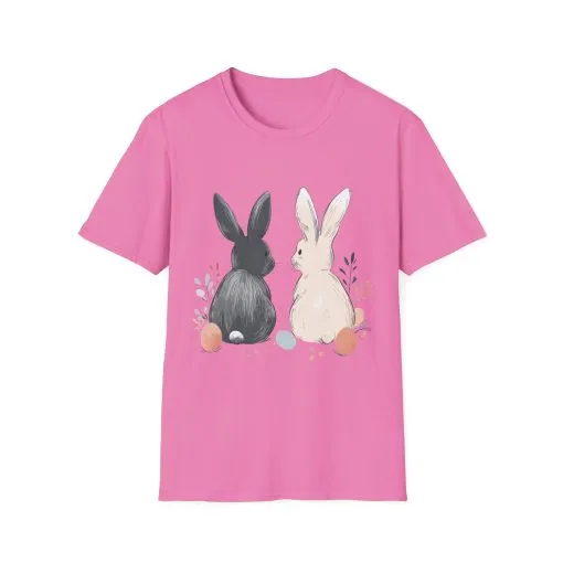Cute Bunny Love Unisex Softstyle T-Shirt for Easter Celebrations - Image 66