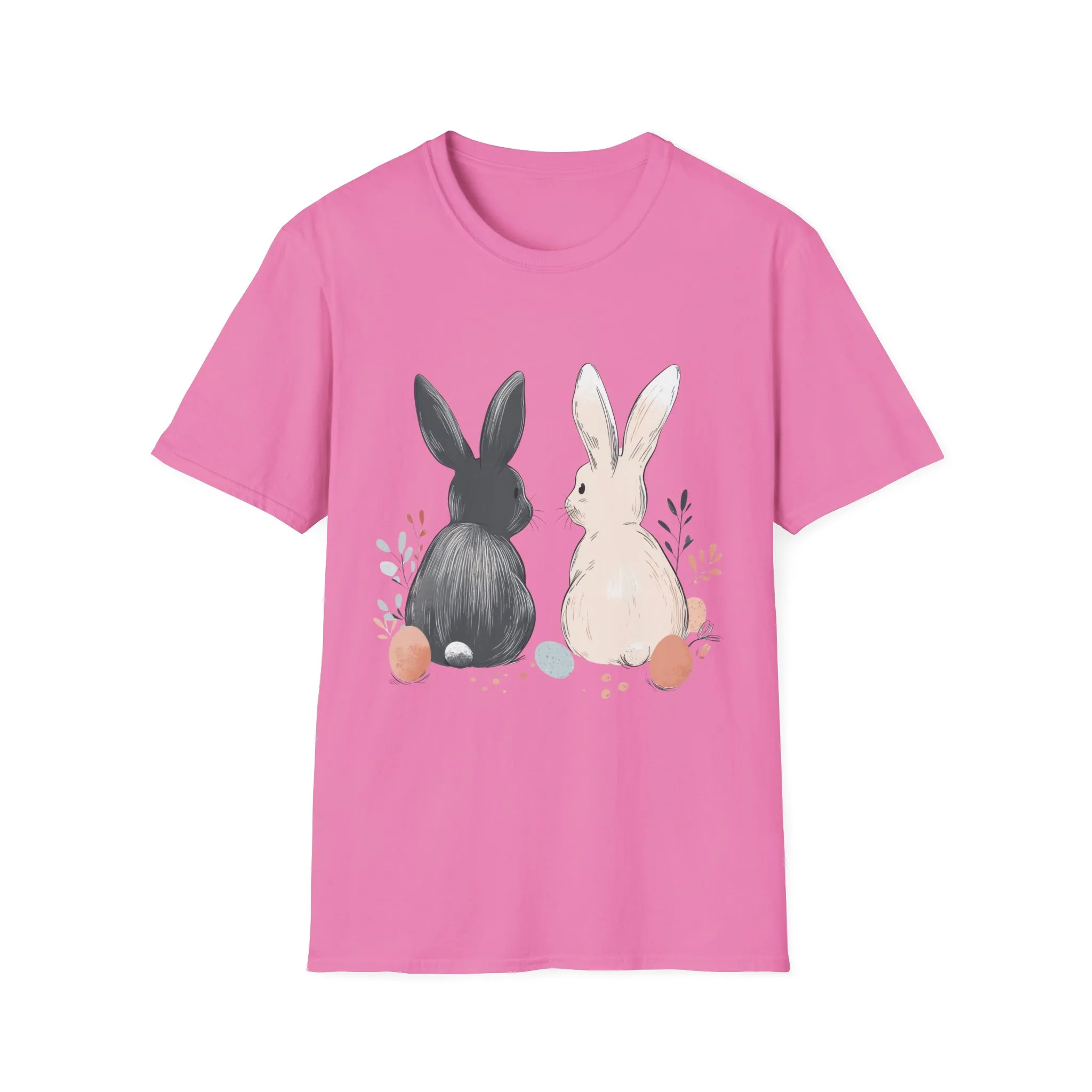 Cute Bunny Love Unisex Softstyle T-Shirt for Easter Celebrations - Image 66