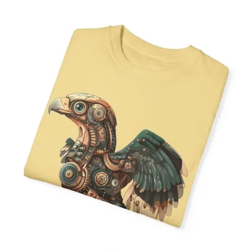 Steampunk Mechanical Bird Unisex Garment-Dyed T-Shirt - Image 26