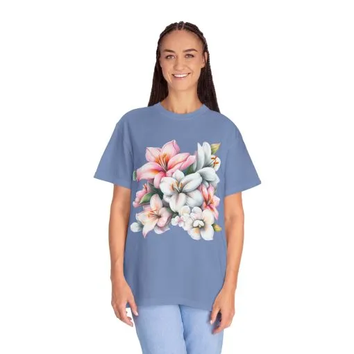 Floral Elegance Unisex Garment-Dyed T-Shirt - Perfect for Spring Celebrations - Image 27