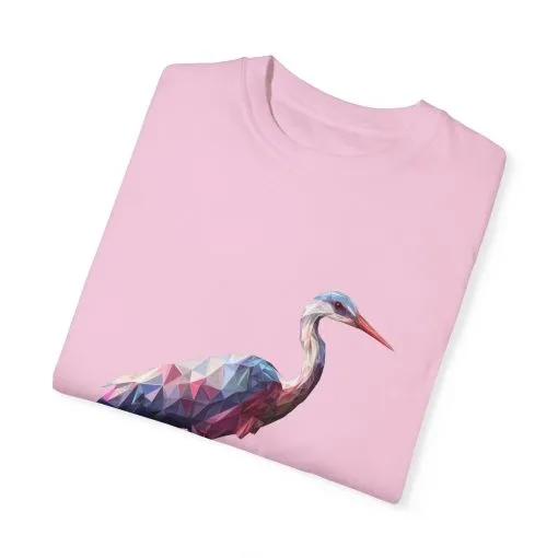 Geo Crane Unisex Garment-Dyed T-Shirt – Stylish Bird Graphic Tee for Nature Lovers - Image 57