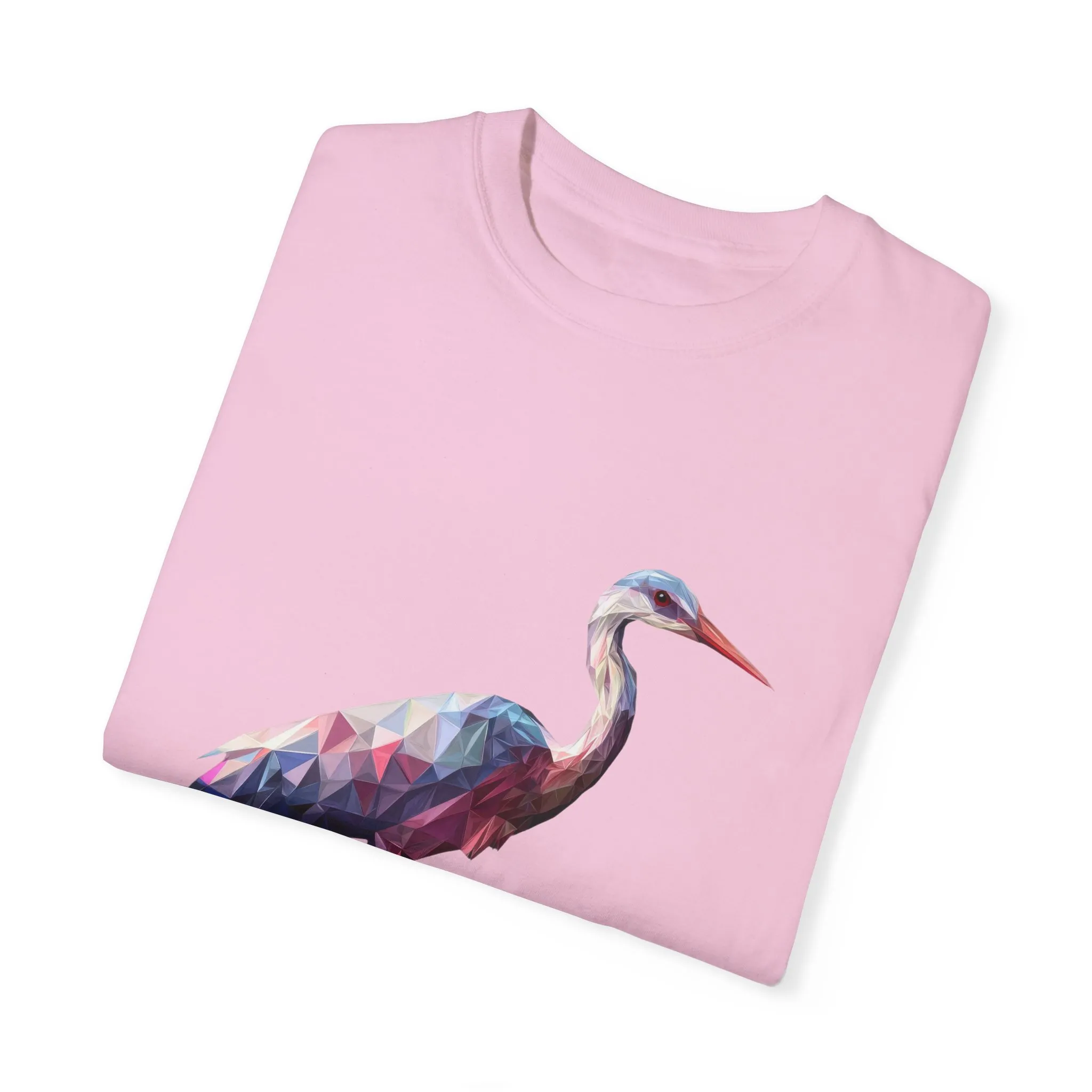 Geo Crane Unisex Garment-Dyed T-Shirt – Stylish Bird Graphic Tee for Nature Lovers - Image 57