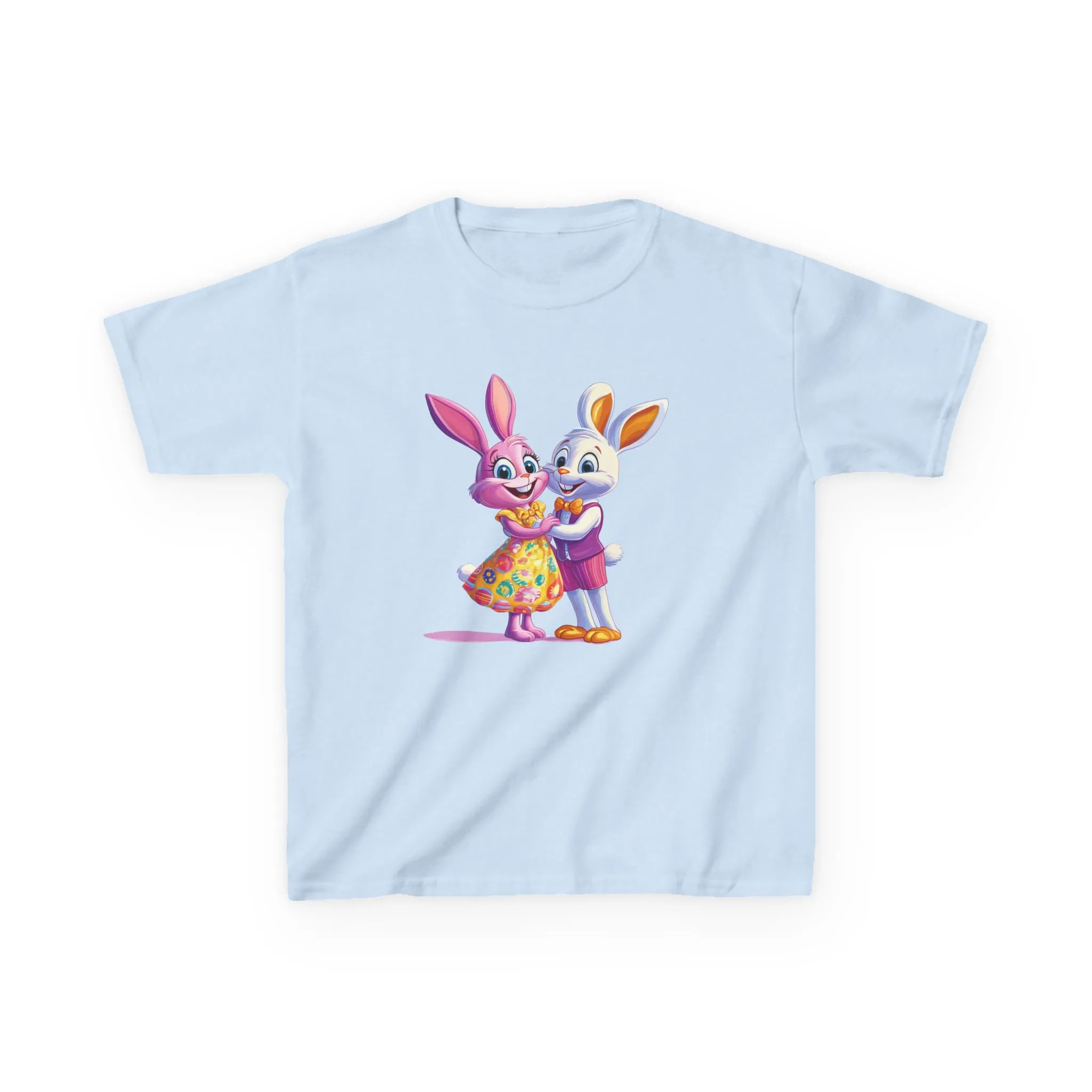 Cute Bunny Love Kids Heavy Cotton Tee - Adorable Cartoon Design for Spring Celebrations - Image 13