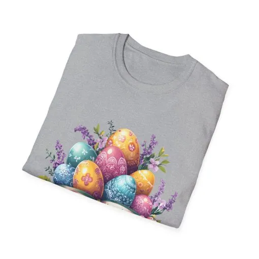 Easter Floral Eggs Unisex Softstyle T-Shirt - Image 10