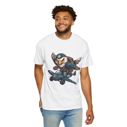 Adventure Owl Unisex Garment-Dyed T-Shirt - Perfect for Flyers and Animal Lovers - Image 4