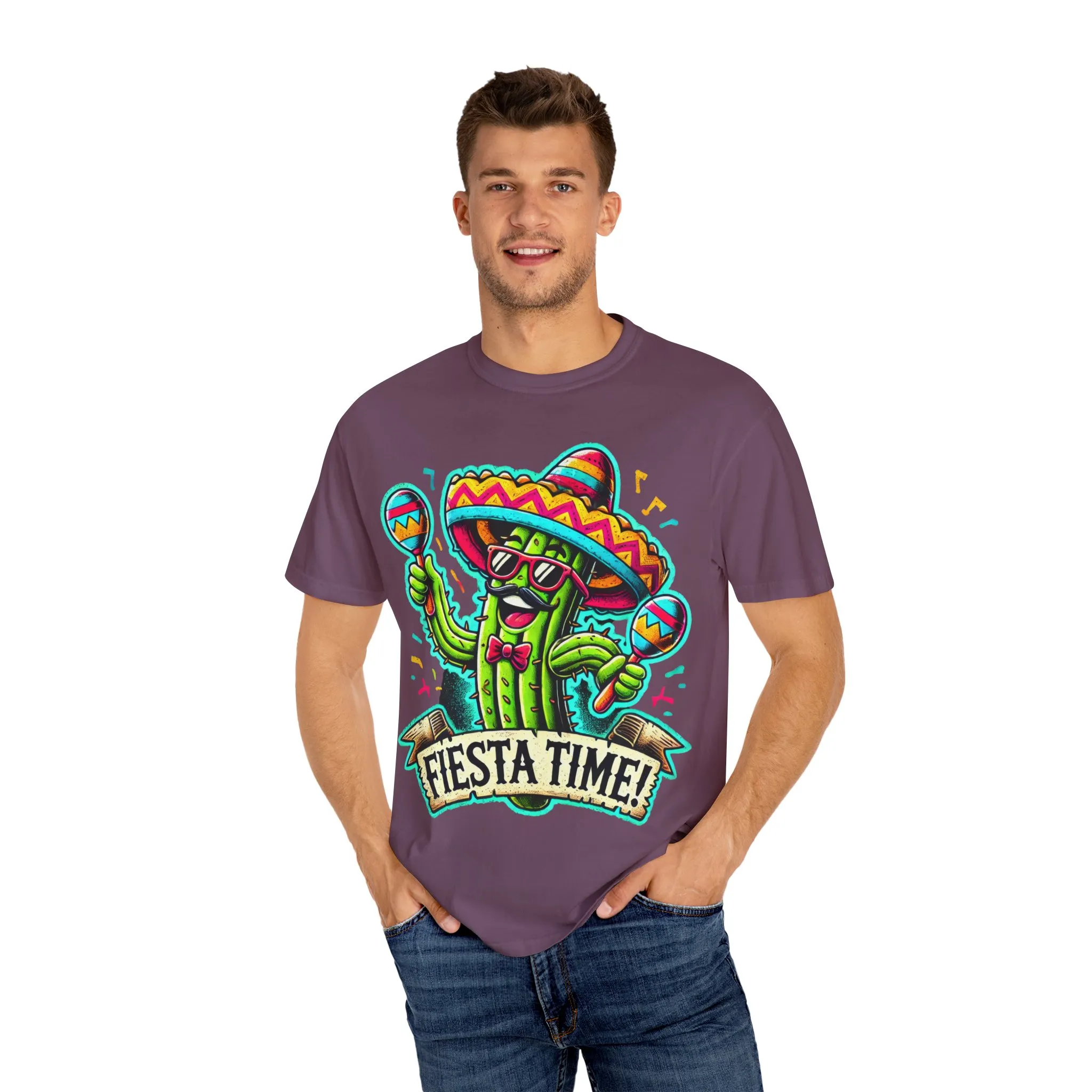 Fiesta Time Cactus T-Shirt - Unisex Garment-Dyed Tee for Celebration Lovers - Image 43