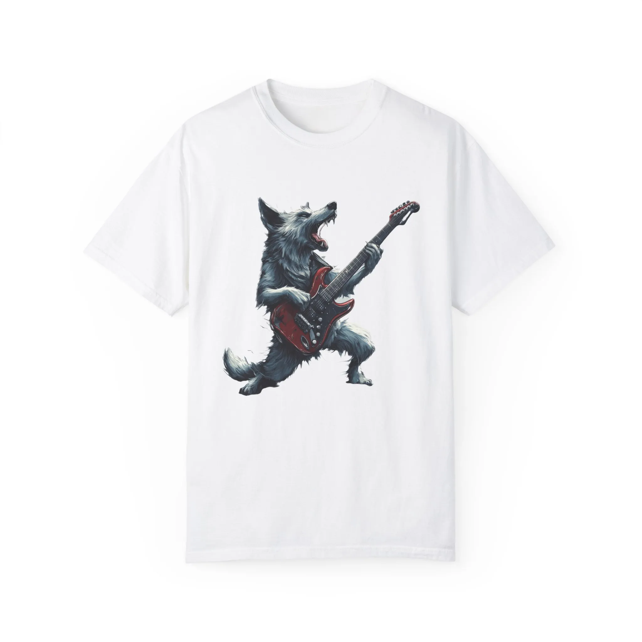 Rocking Wolf Unisex Garment-Dyed T-Shirt - Music Lover's Tee - Image 5