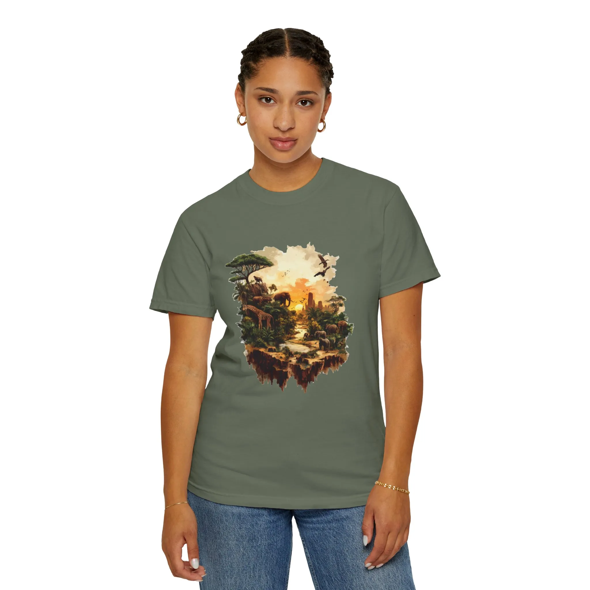 Adventure-Inspired Unisex Garment-Dyed T-Shirt with Nature Scene - Image 16