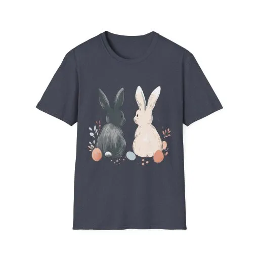 Cute Bunny Love Unisex Softstyle T-Shirt for Easter Celebrations - Image 46