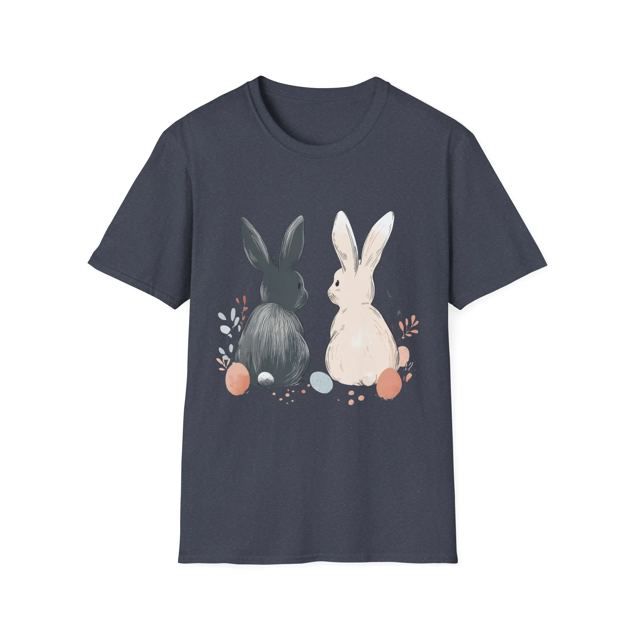 Cute Bunny Love Unisex Softstyle T-Shirt for Easter Celebrations - Image 46