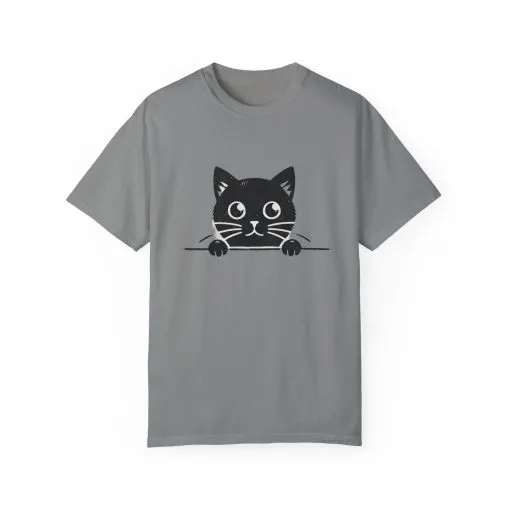 Cute Cat Design Unisex Garment-Dyed T-Shirt - Perfect for Animal Lovers - Image 14