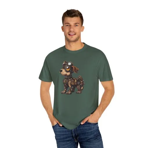 Steampunk Dog Unisex Garment-Dyed T-Shirt - Image 31
