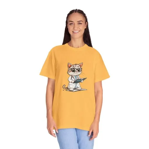 Funny Cat Doctor Unisex Garment-Dyed T-Shirt - Image 27