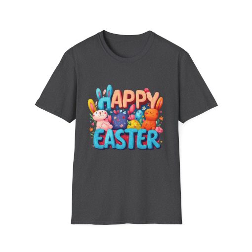 Happy Easter Unisex Softstyle T-Shirt - Fun Spring Bunny Design - Image 21