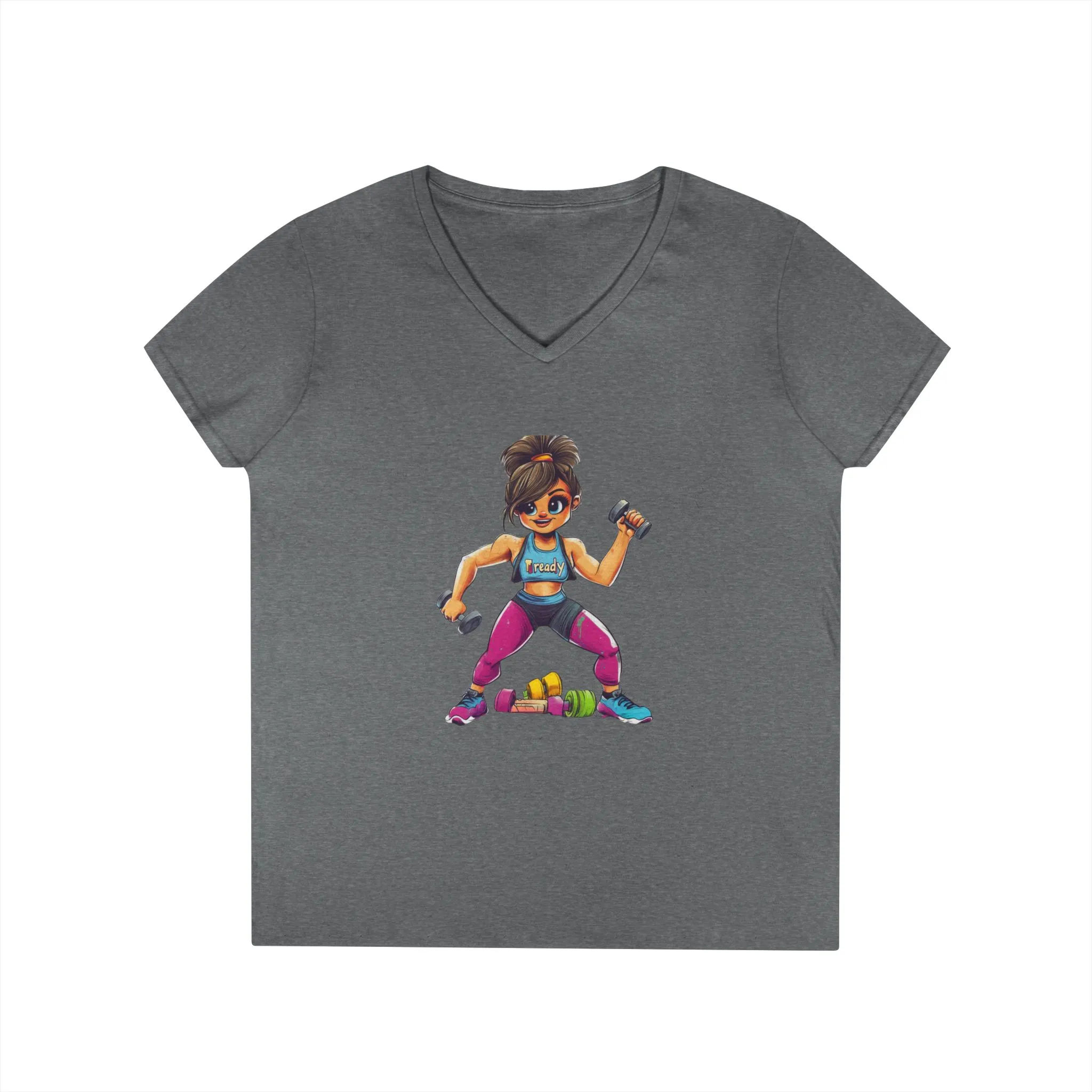 Empowered Fitness Ladies' V-Neck T-Shirt - Motivational Workout Tee - Image 5