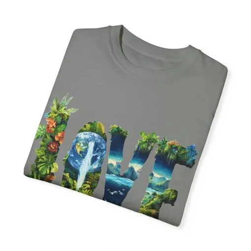 Garment-Dyed Love T-Shirt | Nature-Inspired Unisex Tee - Image 26